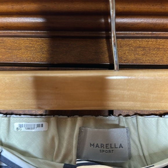 Marella Wide Cuffed Cotton Striped Pants Sz8 - Picture 4 of 8